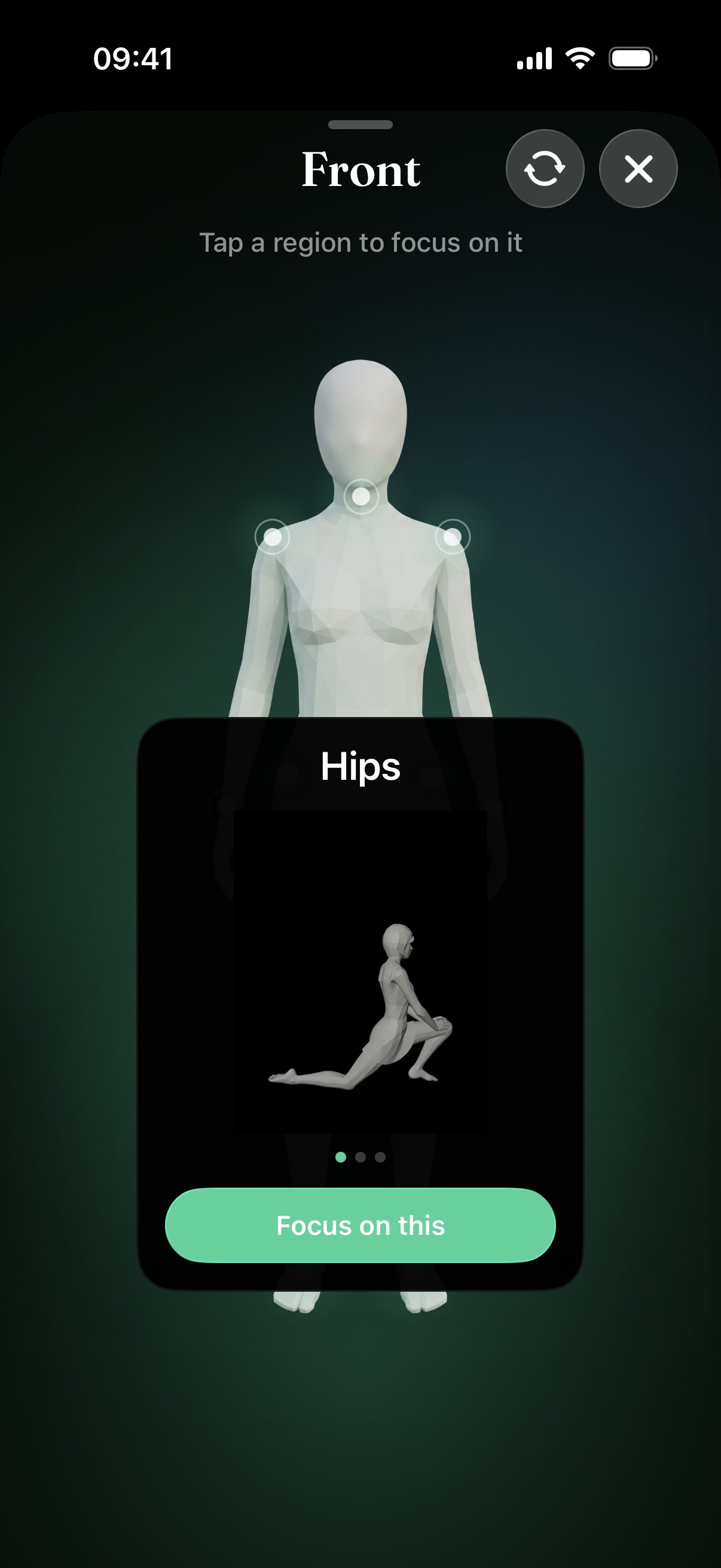 Tap the body where it aches to target a region