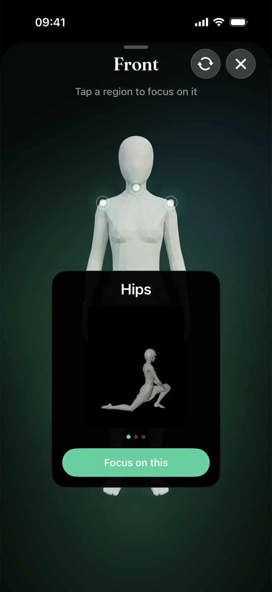 Tap a region to focus on it